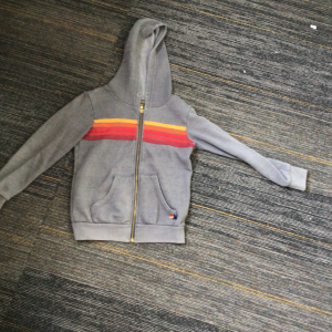 Grey Striped Hoodie